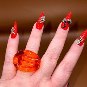 Orange Belt Lucite Ring Size 10